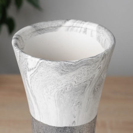 VAZ Coramics Table "Brigham" waist, d-12.5cm, h-29.5x11 cm, white-gray-1
