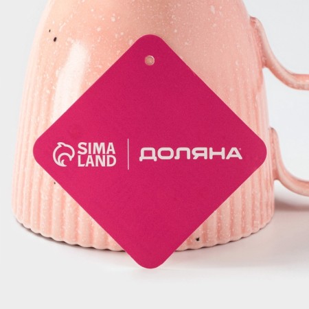 Coral mug "Coral", 350 ml, porcelain, pink-3