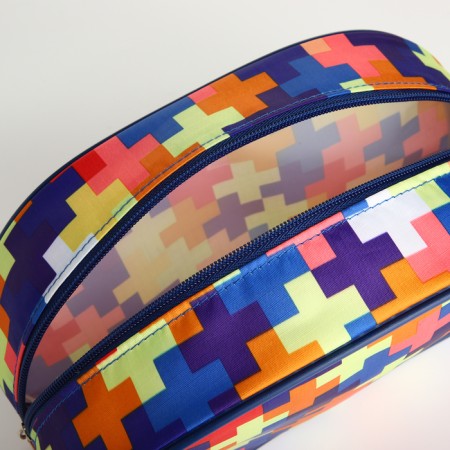 Road cosmetic bag on lightning, with a pen, lilac color-2