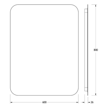 Mirror with Defesto LED backing 25 W, 60x80 cm, IR - switch, warm white light-1