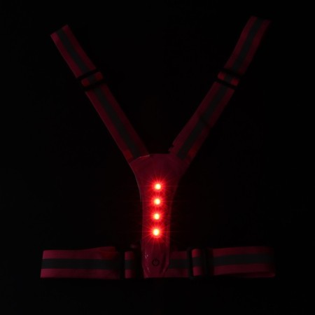 A signal vest, reflecting with an adjustable size, pink, LED signal, 4 modes-1