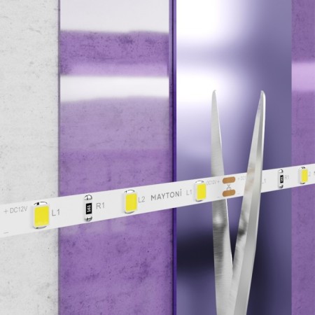 LED tape Maytoni, 12V, IP20, 2835, 4.8W/m, 3000k, 5 m, 5 mm, monochrome glow-6