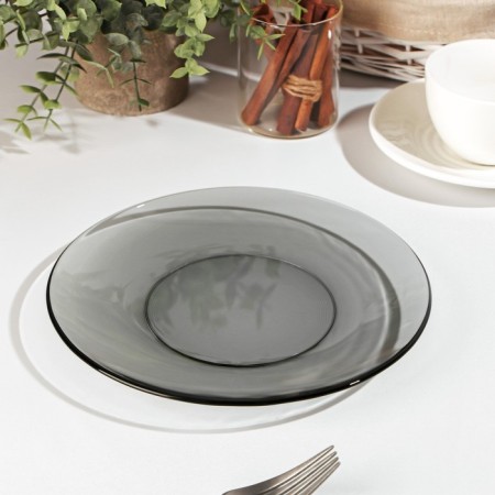 Basilico plate. Lava Grey, D = 20 cm, gray color-1