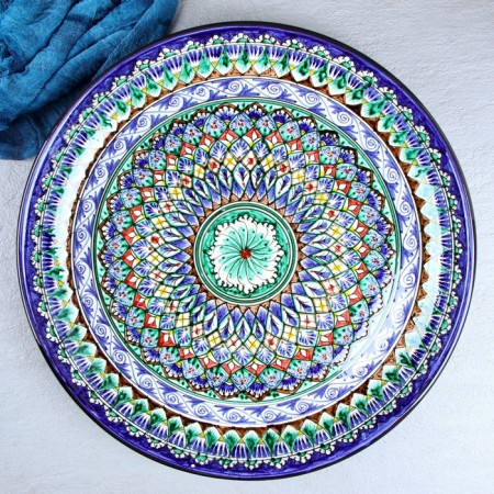 Largan Rishtan ceramics "Patterns", 46 cm, Blue Mix-4