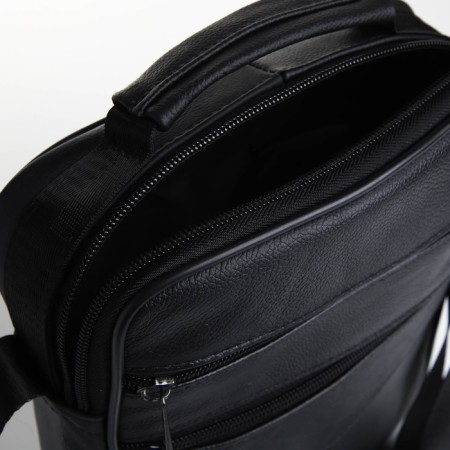Male bag on lightning, long belt, black color-4