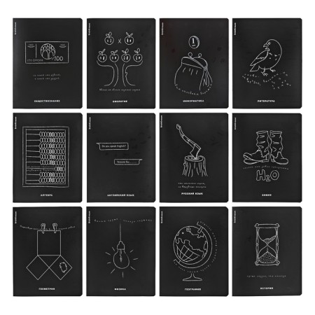 A set of subject notebooks 48 sheets, 12 pieces, Erichkrause "Ves in the root", plastic cover silk-screen covers, Blok Offset 100%, information block-1