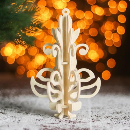 3D-model team wooden miracle-drive “Christmas tree toy. Snowflake # 6 "