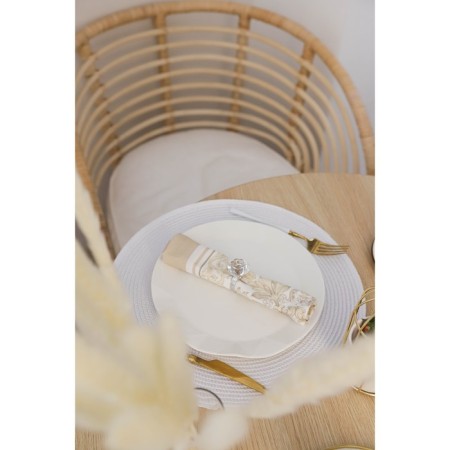 Serving napkin on the table "Loft", d = 38 cm, white color-4