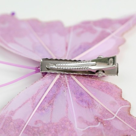 Butterflies for decor and floristry, on the clothespin, plastic, purple, mix, 5 cm and 8 cm-5