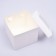 The box is folding, the lid is, with the window, white, 15 x 15 x 15 cm