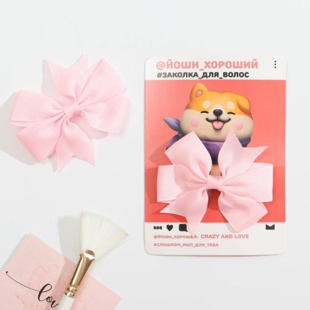 Hair clip with a bow "too sweet", 10 x 14 cm-3