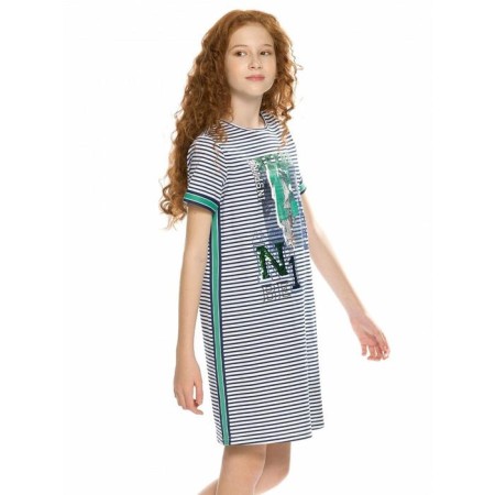 Dress for girls, height 122 cm, white color-1