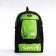 A thyroid backpack with an increase in 55l, 5 external pockets, green color