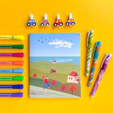 Notebook of 48 sheets in the cage "Seasons", covered cardboard, matte lamination of Soft Touch, foil, mix-9