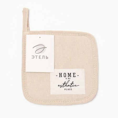 Ethel's sampling "Home", beige color, 16x16 cm, 50%HL, 50%flax-3