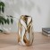 VAZA Ceramics Table "Axel" 23.5x11 cm, white and golden