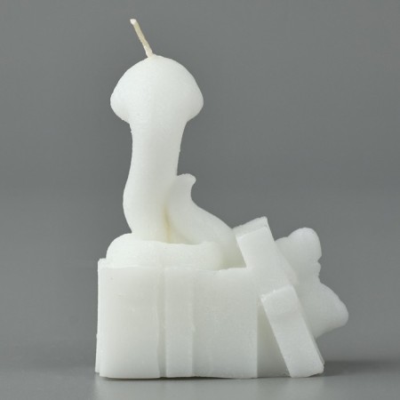 New Year 2025! Interior candle “New Year's collection: a snake with a gift”, white 77 x 61 x 35-4