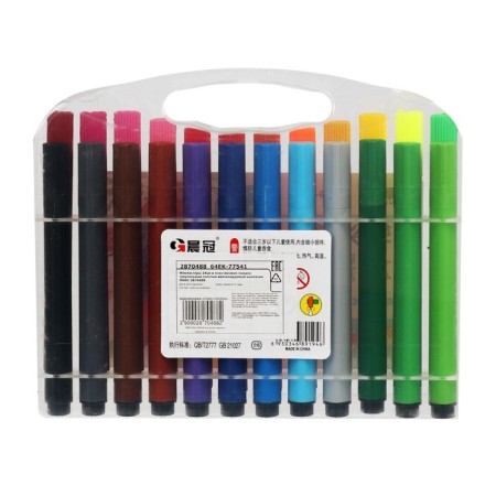 Fleeters are 24 colors, in a plastic pencil case, triangular, thickened, ventilated cap, mix-6