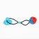 Dog toy "Ball for treats on a suction cup", 40 x 8 cm, blue