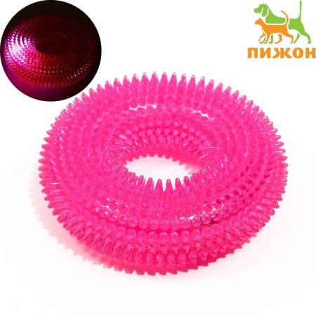 The toy luminous for dogs "Chewing ring", TPR, 12 cm, pink-1