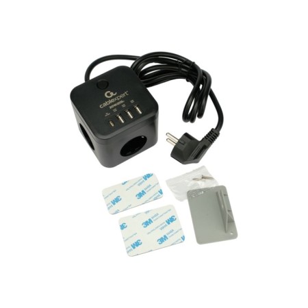 Network filter Cablexpert Cube Cube-3-CU3-B-1.5, 3P, 10A, 1XTYPE-C PD, 3XUSB, 1.5m, Ur. 4+ 1030904-2
