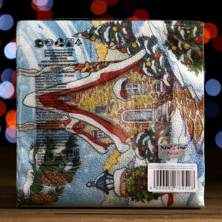 New Year's napkins Paper New Line Fresco Winter House 2 layers 20 sheets 33*33-4