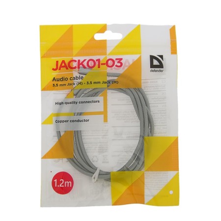 Audio Defender Jack01-03, Jack 3.5 mm (M) -Jack 3.5 mm (M), 1.2 m, gray cable-1