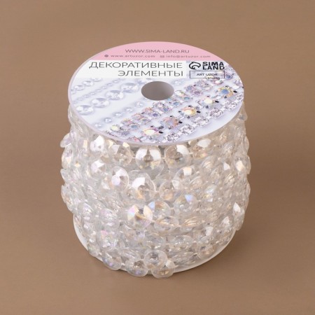 Beads on threads, with holography, 10 mm, 9 ± 1 m, the color is transparent-2