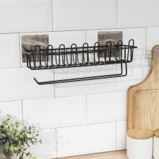 A shelf for lips and detergent, with a holder for towels, for Velcro, black color