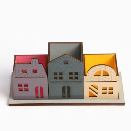 Organsiser for the Troynaya Office, on the stand "Pink House", 6.5 x 6.5 x 10.2 cm-4