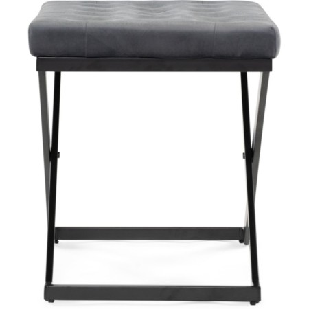 Herman Metal/velor stool, black/gray 64x43x49 cm-2
