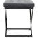 Herman Metal/velor stool, black/gray 64x43x49 cm