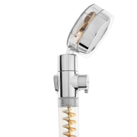 Shower watering can Zein Z4069, microtches, button "stop", fan, spiral, yellow/chrome-6