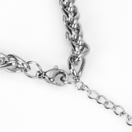 Bracelet "Gladiator" narrow links, color silver, 18 cm-4