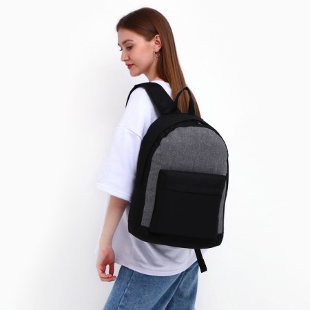 School backpack on lightning, 1 external pocket, gray/black color-8
