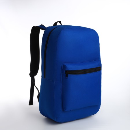 Youth backpack with lightning, external pocket, blue color-2
