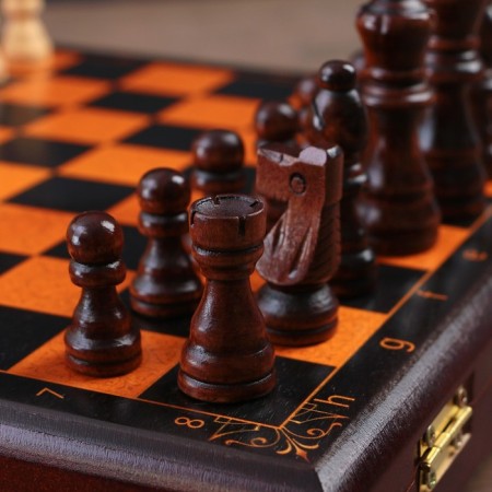 Wooden chess "Dark Classic", 30 x 30 cm, board game, King H-8 cm-2