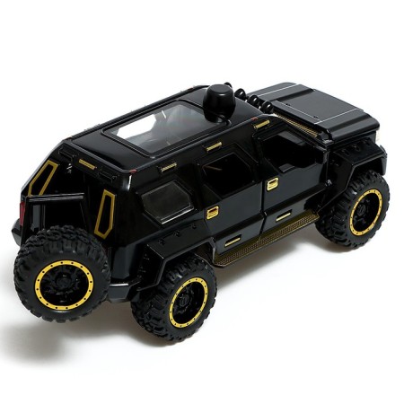 Metal jeep, 1:24, Doors, hood, trunk, inertia, black color open-3