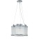 Suspended indigo lamp, 12003/4P Chrome. 4x40W, E14, 400x400x275/1475 mm
