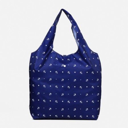 Household bag on the button, folding, blue color-2