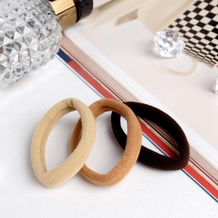 Hair gum "Trio" (set 3 pcs) 5.5 cm, brown shades-1