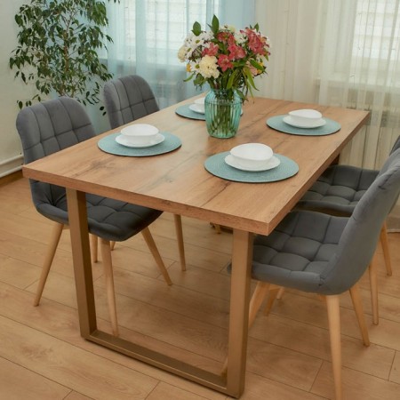 Dining stool Polini Home Verona SD, color gray-natural color-12