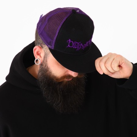 Men's cap with a straight visor Demon, black color, mesh, rr 56-8