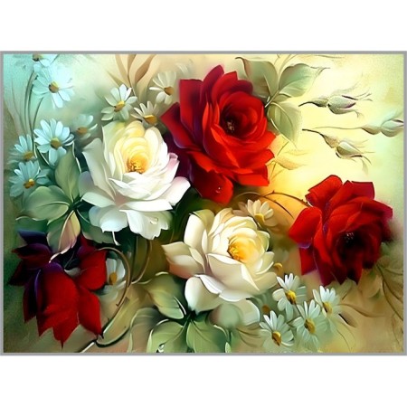 Diamond mosaic without a subframe "Vintage roses", 40 × 30 cm, 35 colors