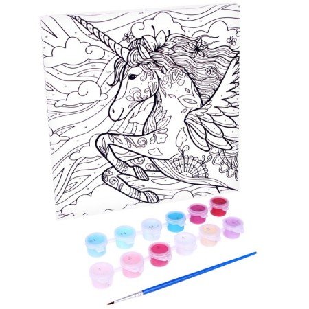 Picture on numbers on a canvas with a subframe "The Magic of the Unicorn", 20 x 20 cm-2