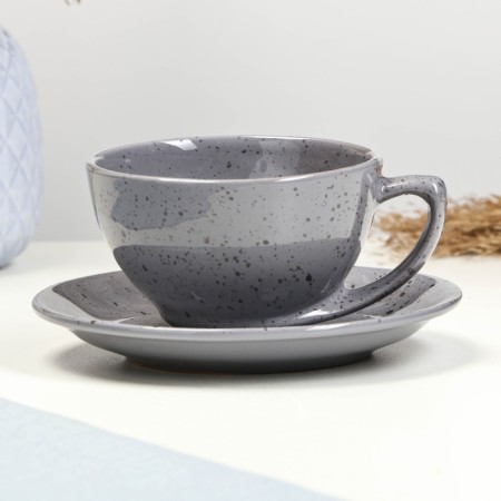 Tea couple "Elegant" 0.25l / 11x6.5cm + saucer 15cm, fog