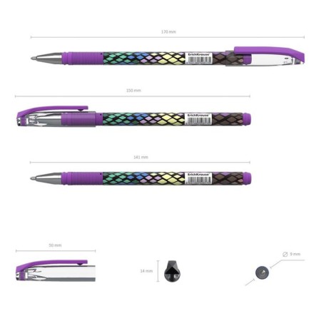 Ballic handle Erichkrause Colortouch Purple Python, node 0.7 mm, blue ink blue-2