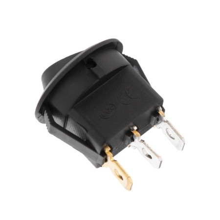 Black switch with green backlight, 12 V, 20 A, 3 contacts-1