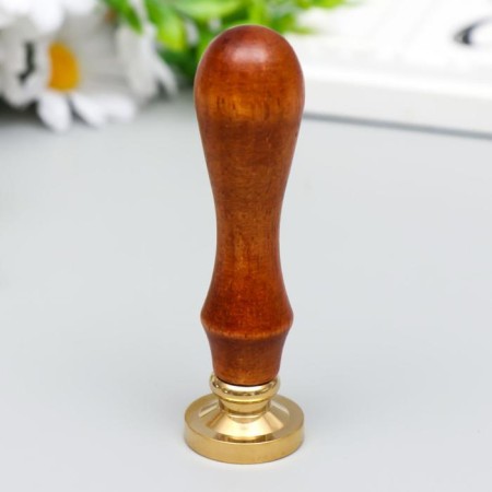 Printing for wax with a wooden handle "Good Luck" 9x2.5x2.5 cm-2