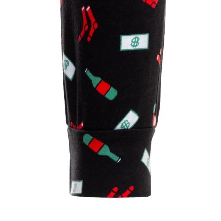 Pajama New Year's male KAFTAN "Chill Bro", black color, size 52-12